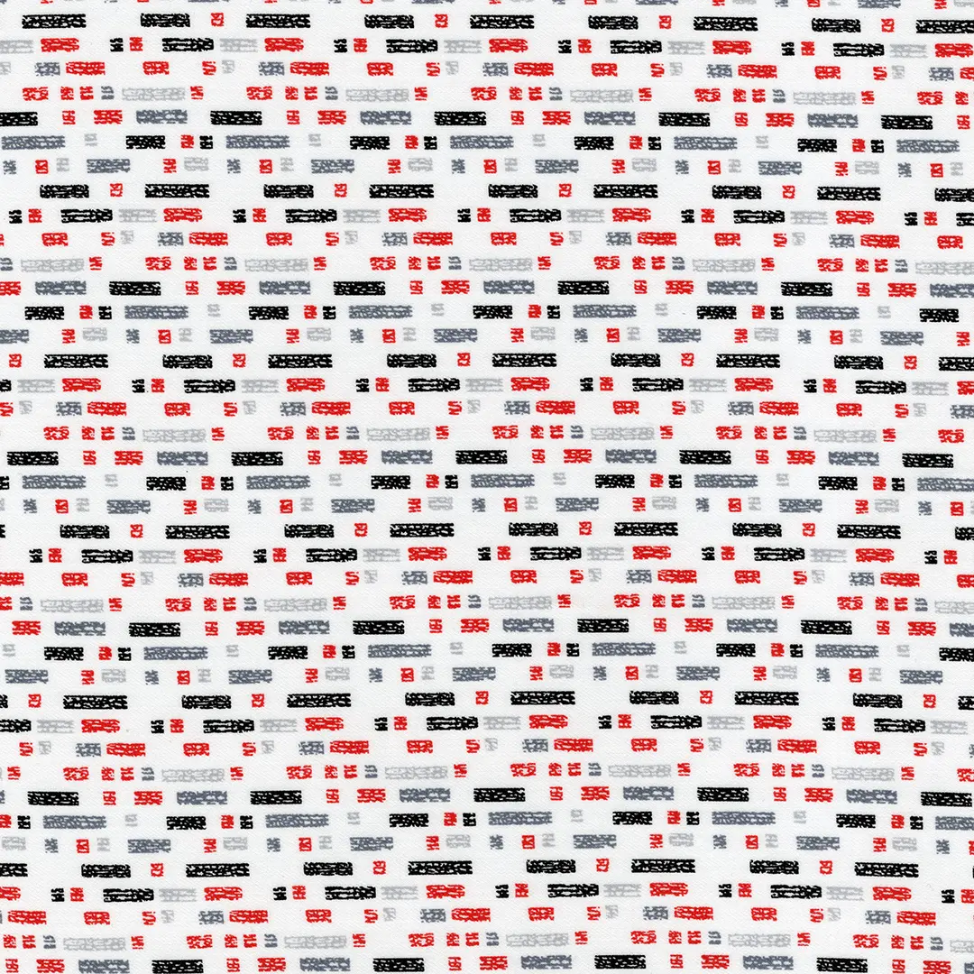 White, Grey & Red Printed